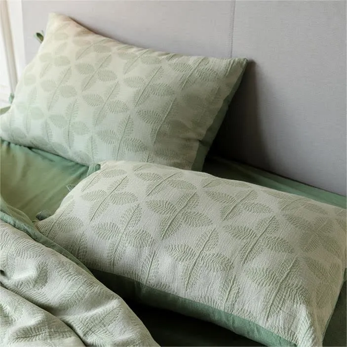 Bettwäscheset aus Baumwollgaze mit Jacquard-Krawatte (4-teilig)