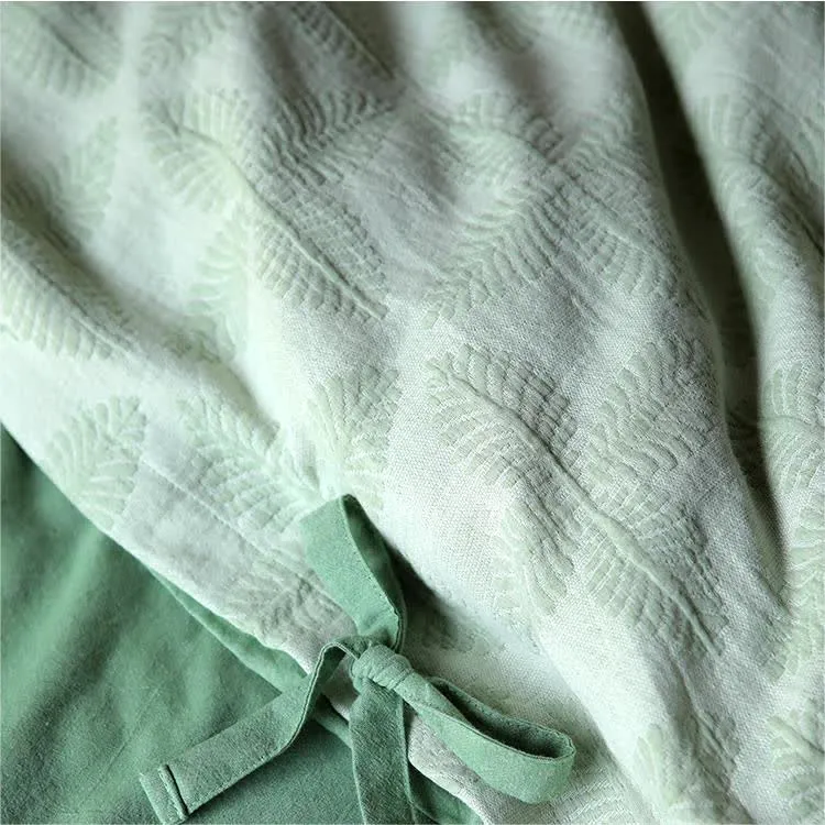 Bettwäscheset aus Baumwollgaze mit Jacquard-Krawatte (4-teilig)