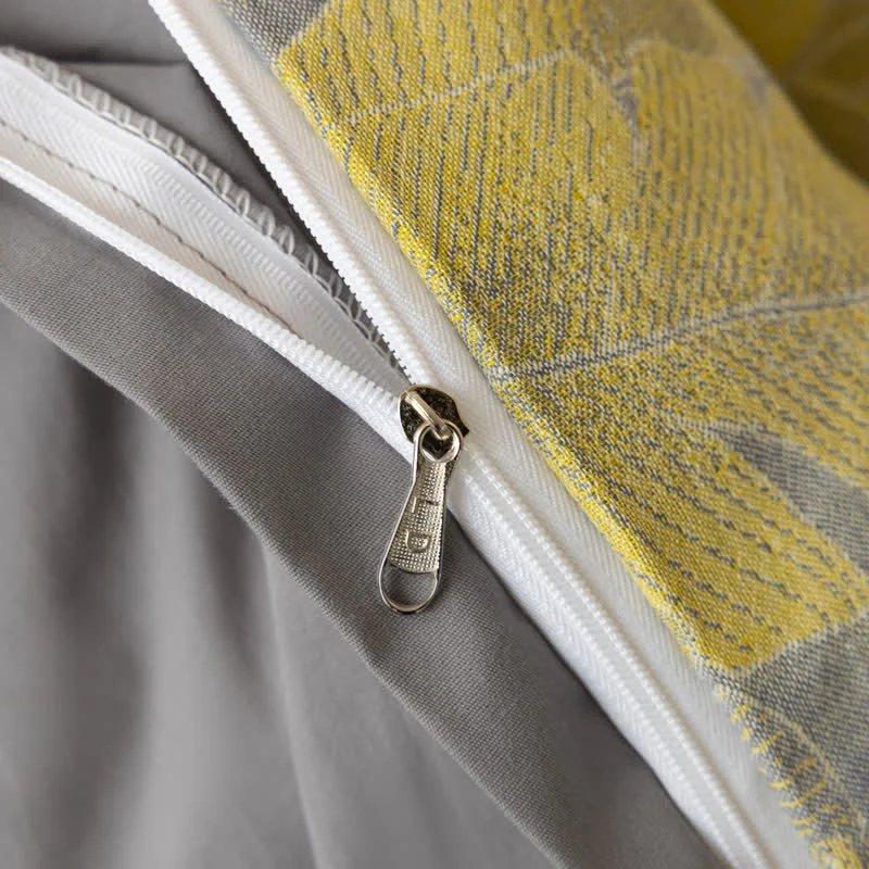 Bettwäscheset aus reinem Baumwolljacquard mit Retro-Blumenmuster (4-teilig)
