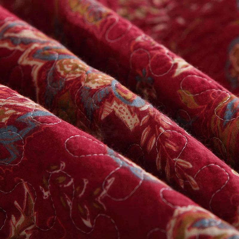 Bettwäscheset aus reiner Baumwolle mit Retro-Blumenmuster (3-teilig)