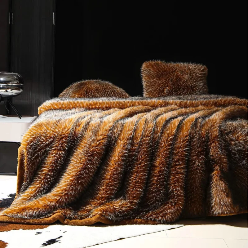Weiche, luxuriöse Winterdecke aus Kunstfell