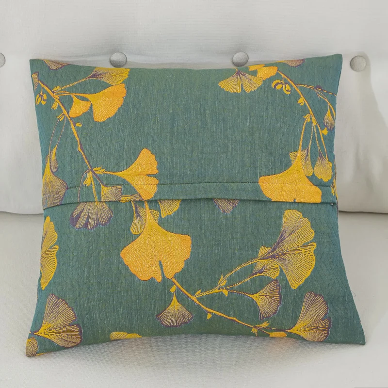 Kissenbezüge aus Baumwollgaze-Jacquard mit Ginkgoblättern (2 Stück)
