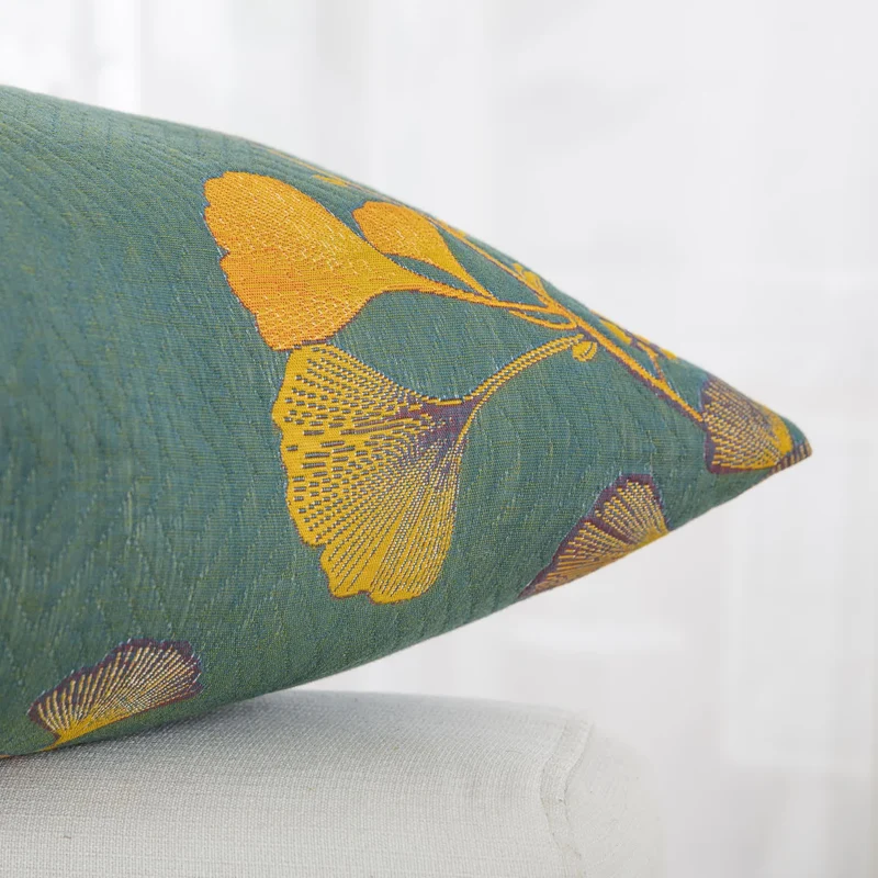 Kissenbezüge aus Baumwollgaze-Jacquard mit Ginkgoblättern (2 Stück)