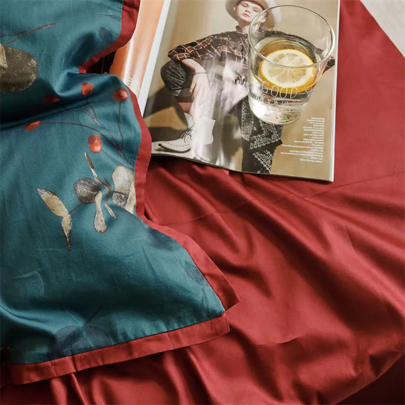 Bettwäscheset aus Baumwolle im Retro-Literaturstil (4-teilig)