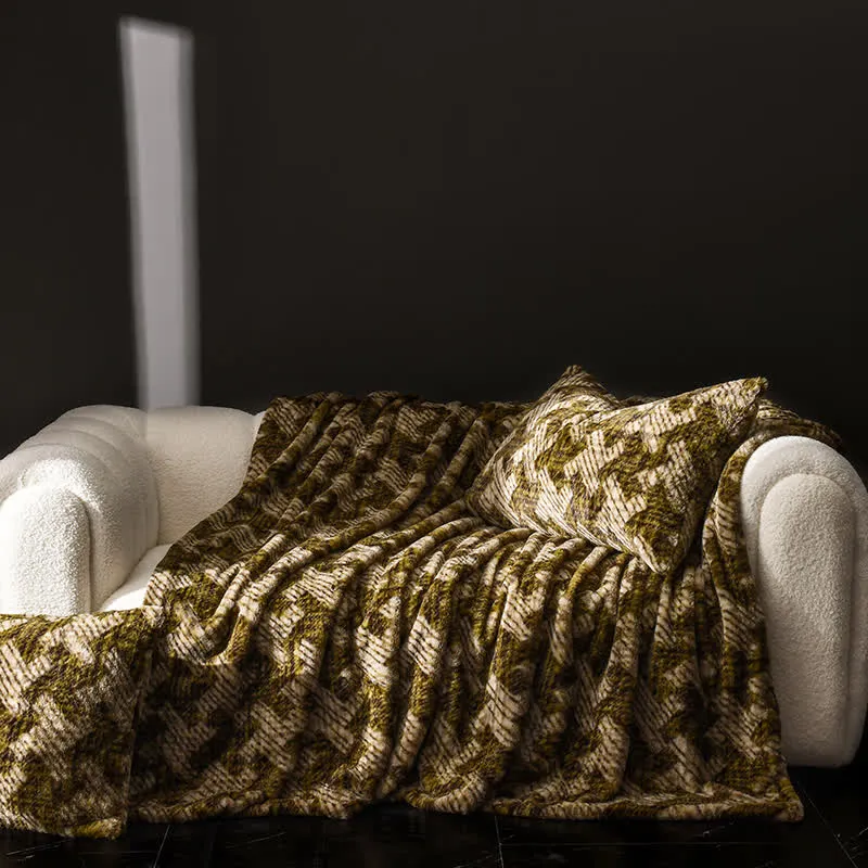 Sofa-Überwurfdecke aus Samt mit Windmühlenmotiv