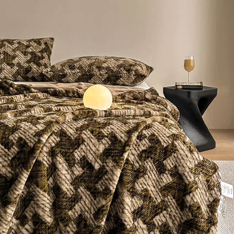 Sofa-Überwurfdecke aus Samt mit Windmühlenmotiv