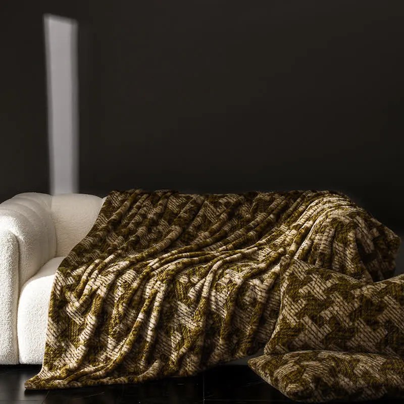 Sofa-Überwurfdecke aus Samt mit Windmühlenmotiv