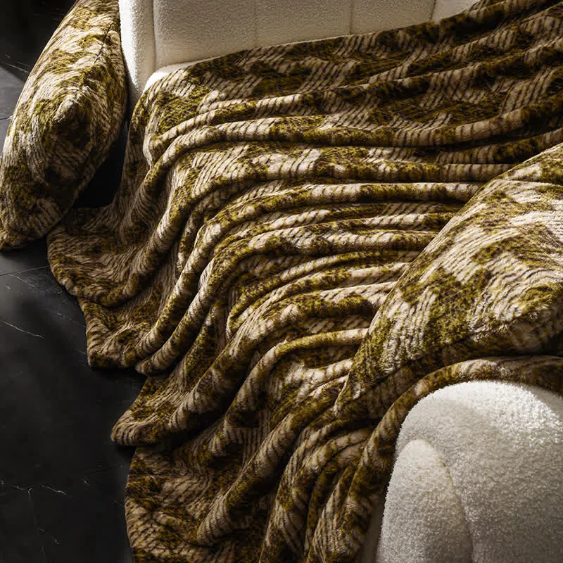 Sofa-Überwurfdecke aus Samt mit Windmühlenmotiv