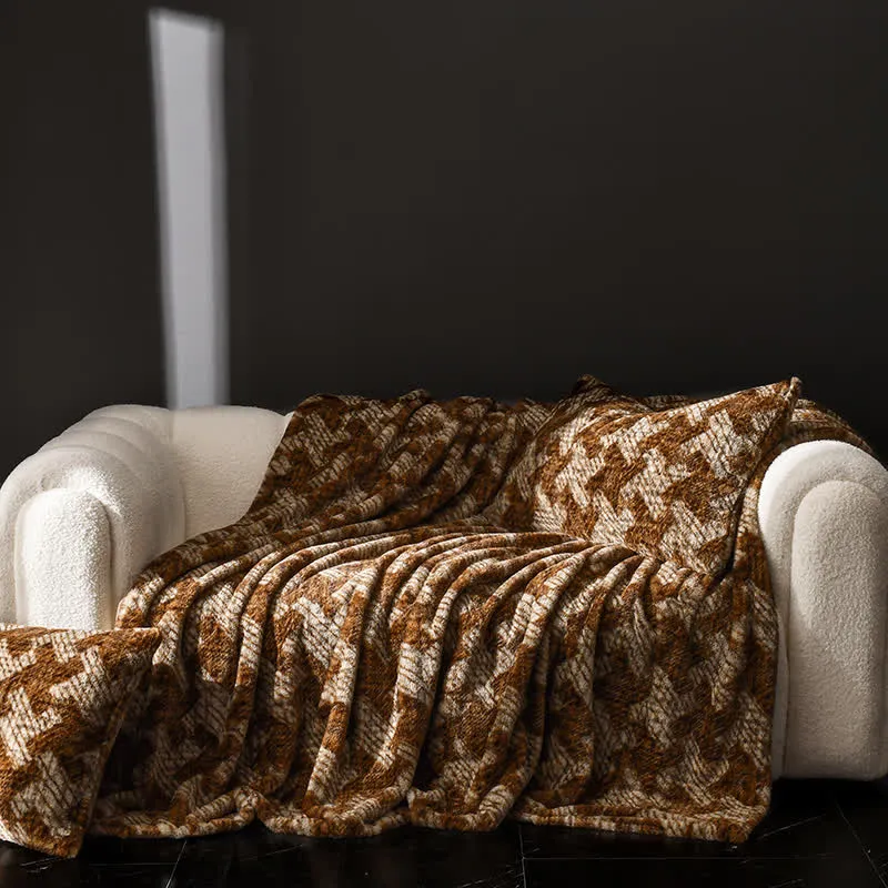 Sofa-Überwurfdecke aus Samt mit Windmühlenmotiv