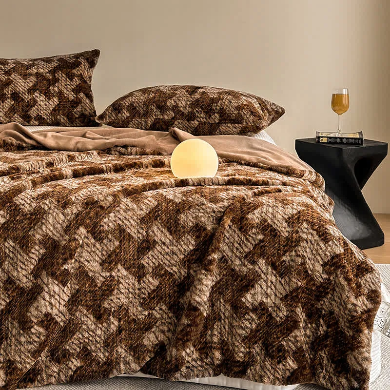 Sofa-Überwurfdecke aus Samt mit Windmühlenmotiv