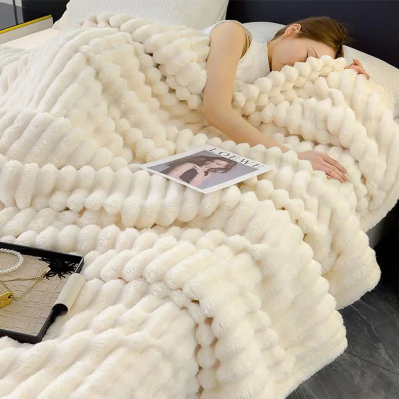 Wendbare warme Fleece-Überwurfdecke