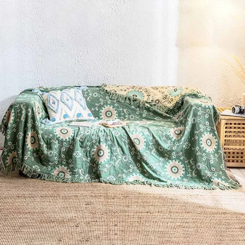 Ownkoti Retro Sofabezug Baumwolle Sofadecke
