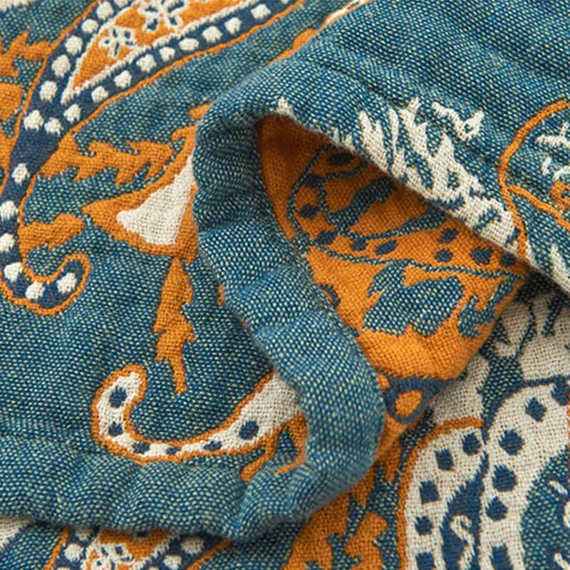 Kissenhandtuch mit Blumenmuster in Dunkelcyan (2 Stück)