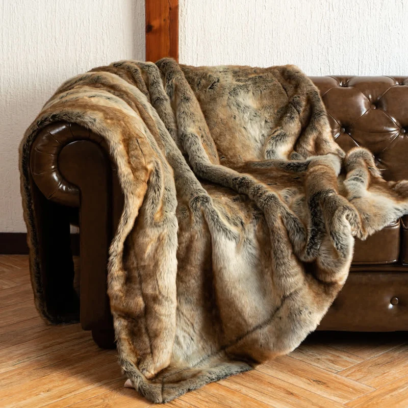 Winter Luxuriöse Kunstfell-Überwurfdecke