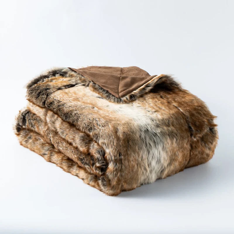 Winter Luxuriöse Kunstfell-Überwurfdecke