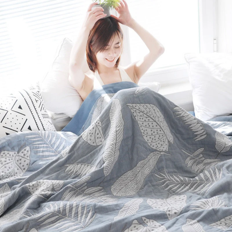 Weiche Sofadecke aus gemusterter Baumwollgaze