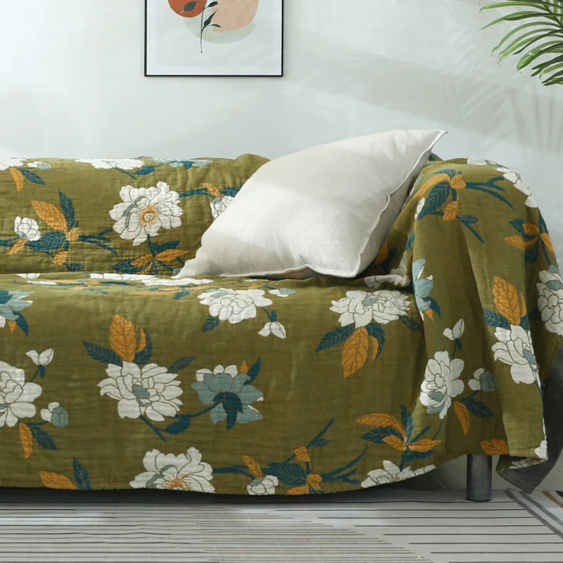Wendedecke mit Baumwollblumenmuster für Sofabezug