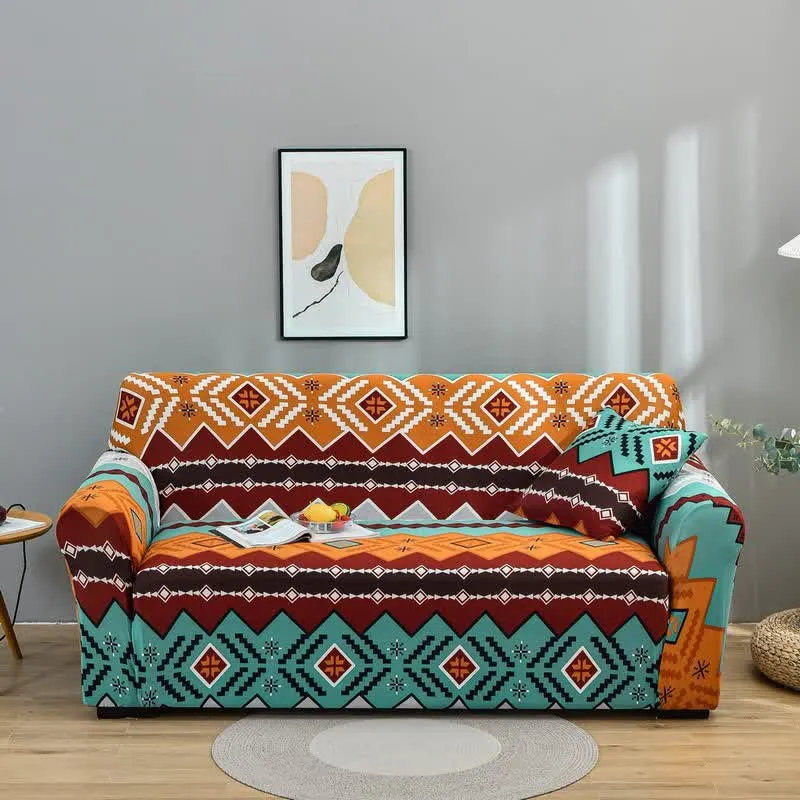 Elastischer, dehnbarer Sofabezug im Navajo-Stil