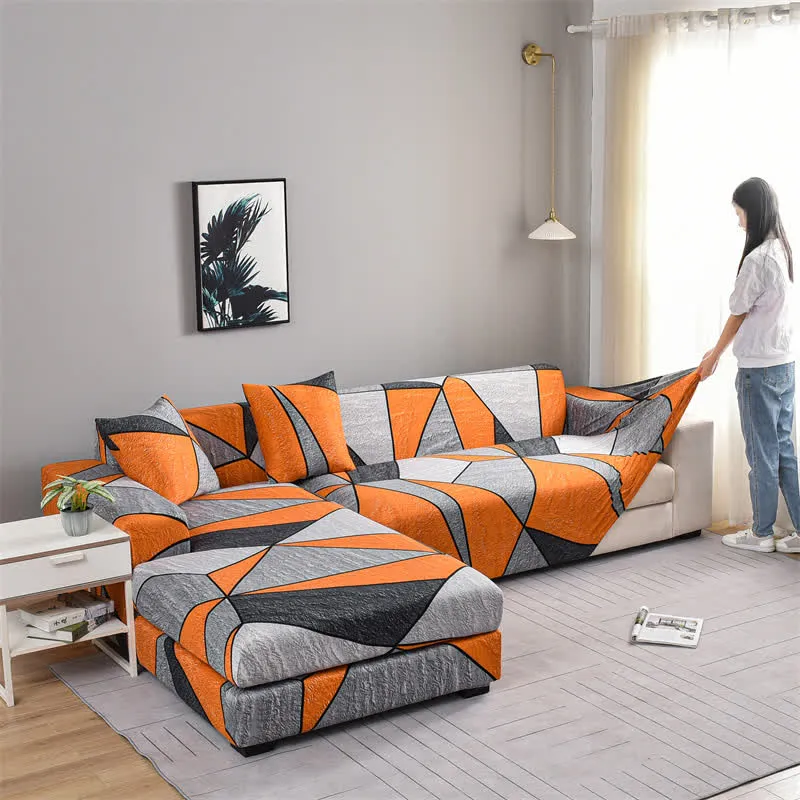 Elastischer, moderner, geometrischer, weicher Sofabezug