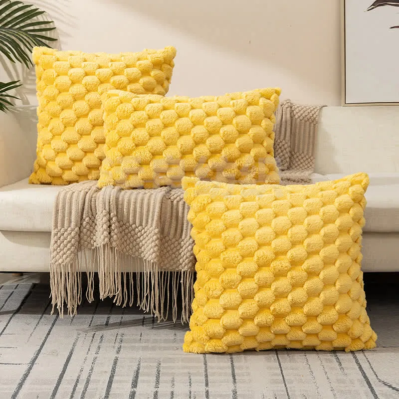 Flauschiger dekorativer Kissenbezug aus Jacquard-Schneeflockensamt