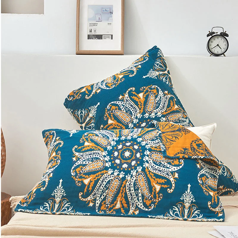 Ownkoti Bohemian-Kissenhandtuch mit Blumenmuster aus Baumwolle (2 Stück)