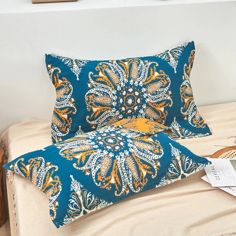 Ownkoti Bohemian-Kissenhandtuch mit Blumenmuster aus Baumwolle (2 Stück)