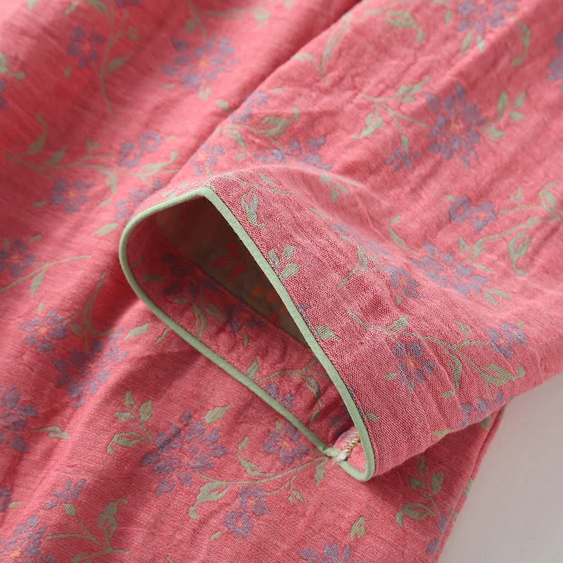Garngefärbtes Nachthemd aus weicher Jacquard-Baumwolle