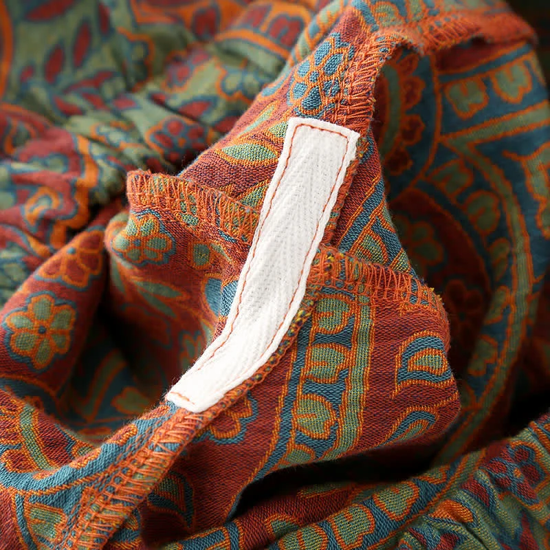 Loungewear-Set mit Rundhalsausschnitt und Vintage-Jacquardmuster