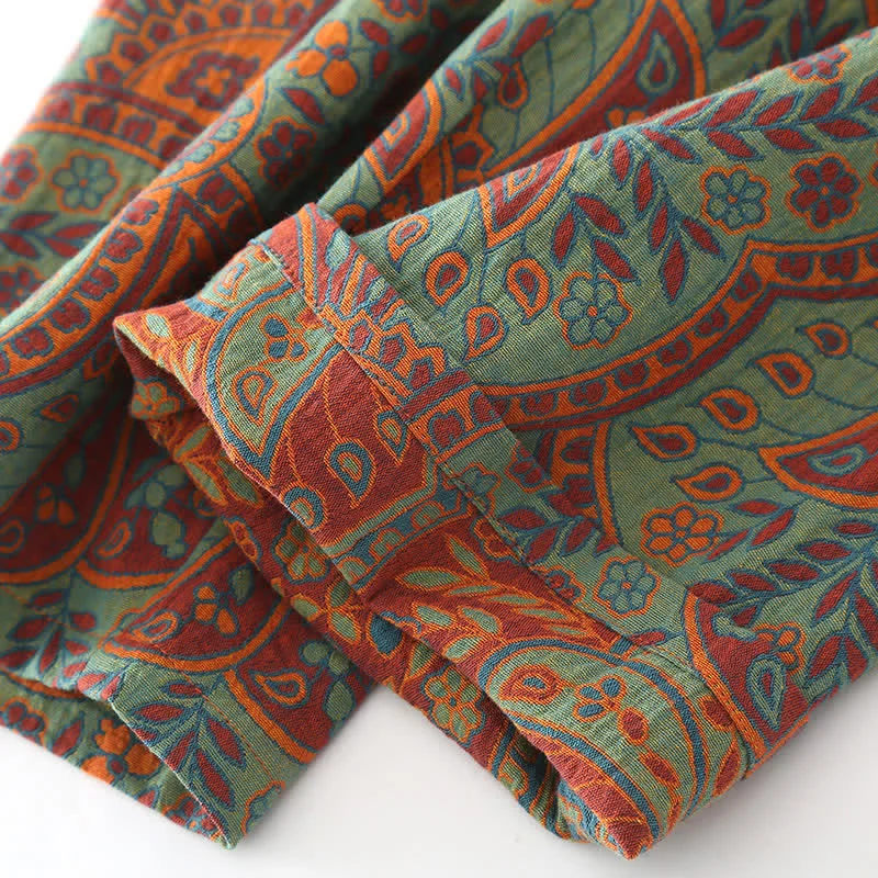 Loungewear-Set mit Rundhalsausschnitt und Vintage-Jacquardmuster