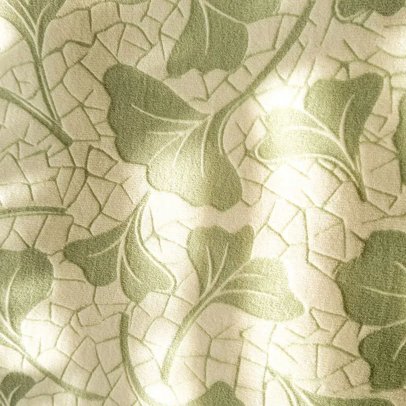 Weiches Jacquard-Bettwäscheset mit Ginkgoblättern (4-teilig)