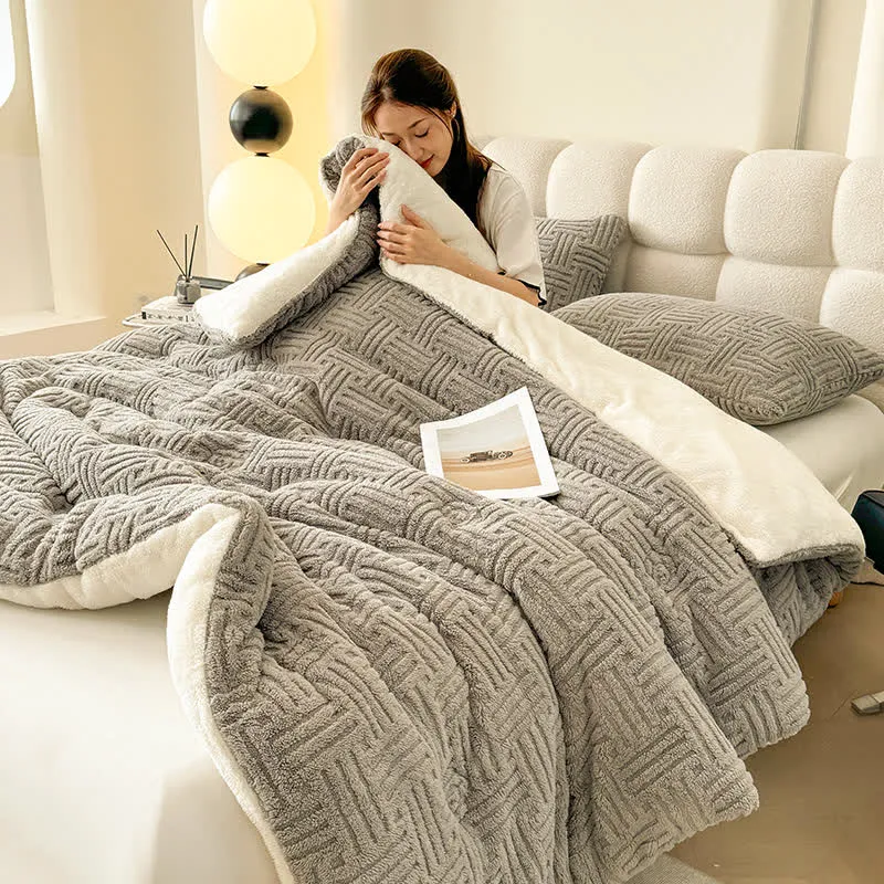 Flauschige Fleece-Decke, dick und warm, für den Winter.