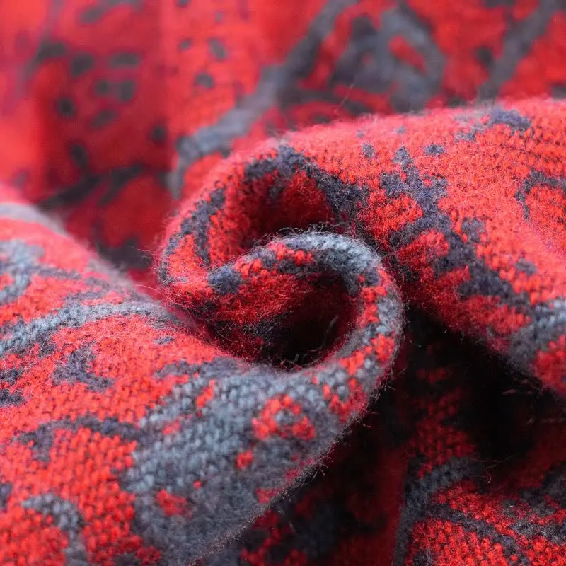 Jacquard-Elefanten-Strickschal aus Acryl