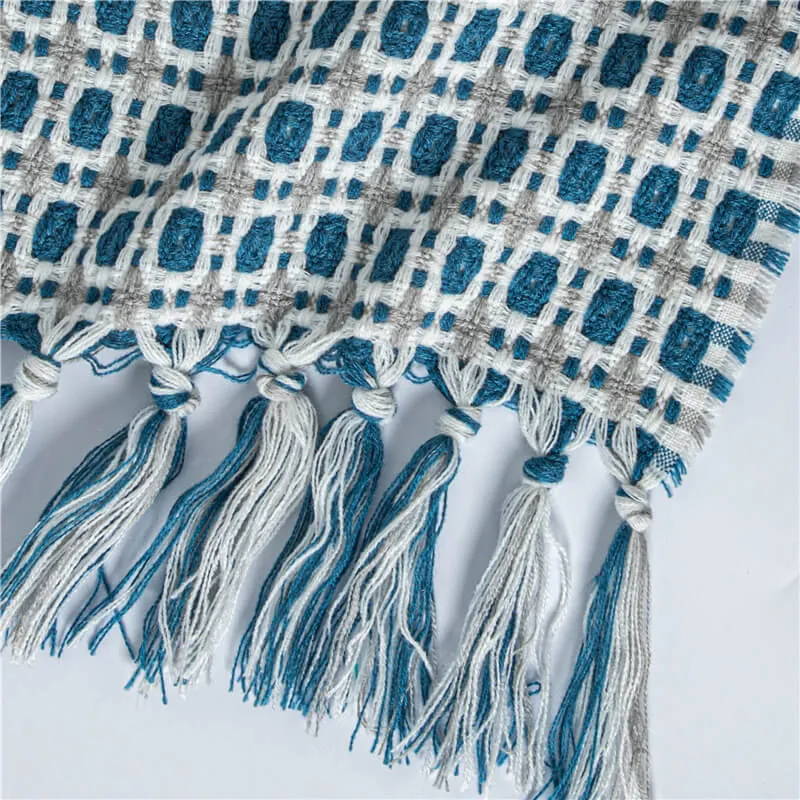 Ownkoti Gestrickte Sofadecke Couchdecke mit Quasten