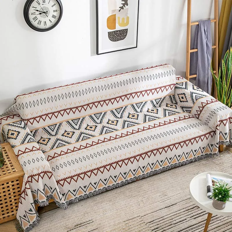 Ownkoti Indische geometrische Decke, wendbarer Sofabezug