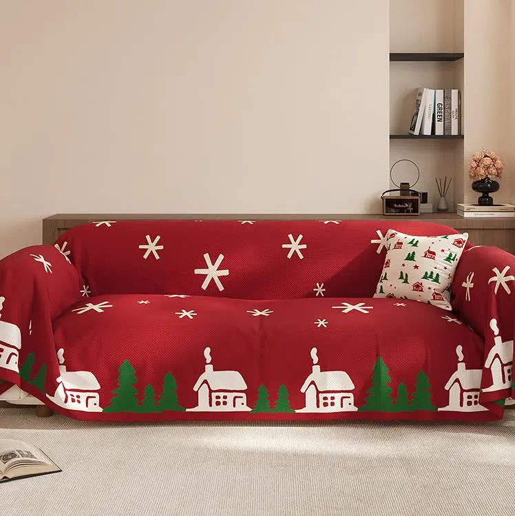 Weihnachtlicher, festlicher, weicher, rutschfester Sofabezug