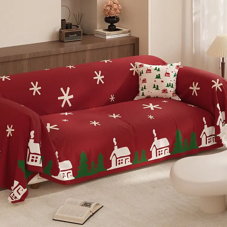 Weihnachtlicher, festlicher, weicher, rutschfester Sofabezug