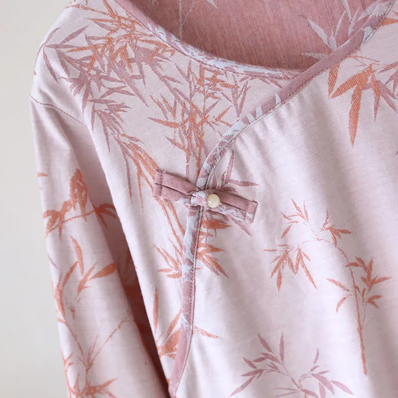 Vintage Jacquard Bambus Baumwollgaze Nachthemd