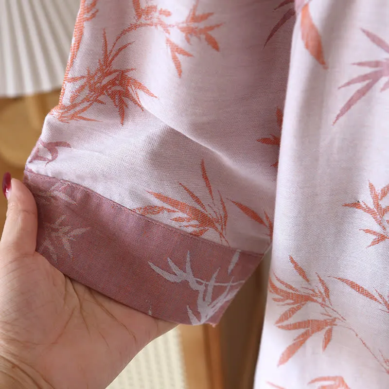 Vintage Jacquard Bambus Baumwollgaze Nachthemd