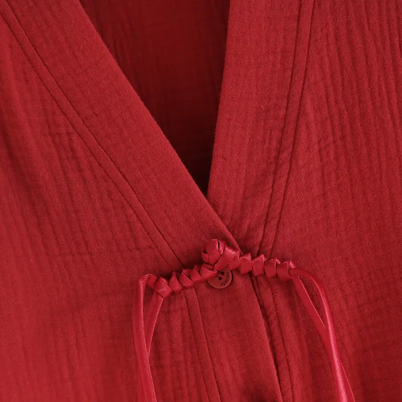 Einfarbiger doppellagiger Gaze-Pyjama