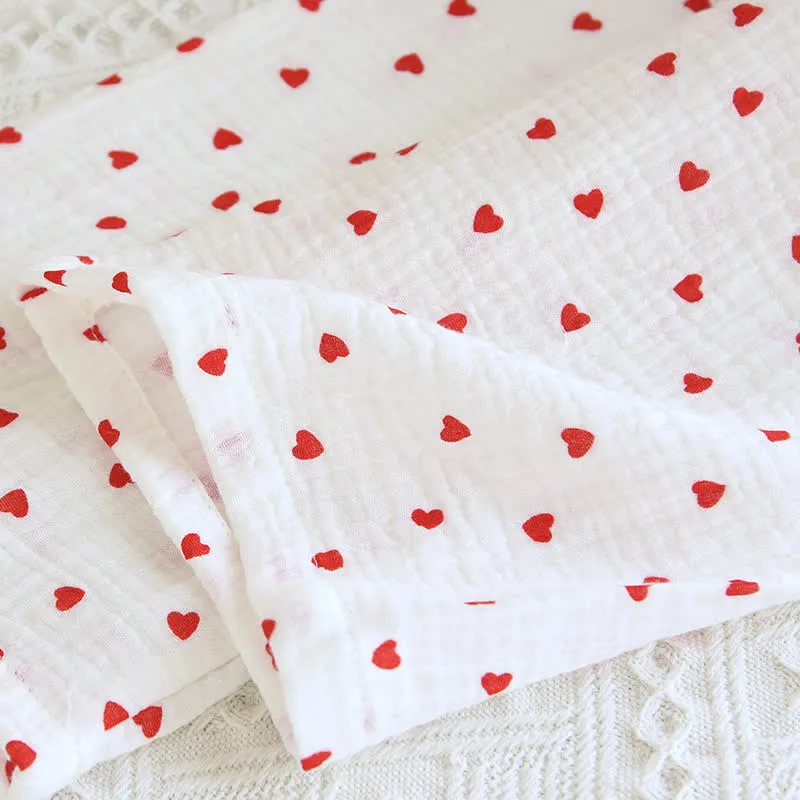 Einfaches Loungewear-Set aus Baumwollgaze mit Herzrevers