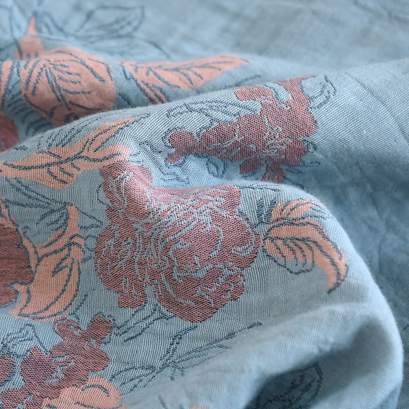 Loungewear-Set aus Baumwolle mit Rundhalsausschnitt und Blumenmuster im Jacquard-Stil