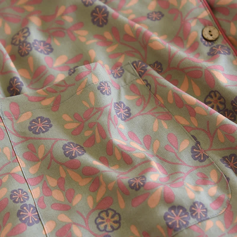 Loungewear-Set mit Blumenmuster, weich und atmungsaktiv