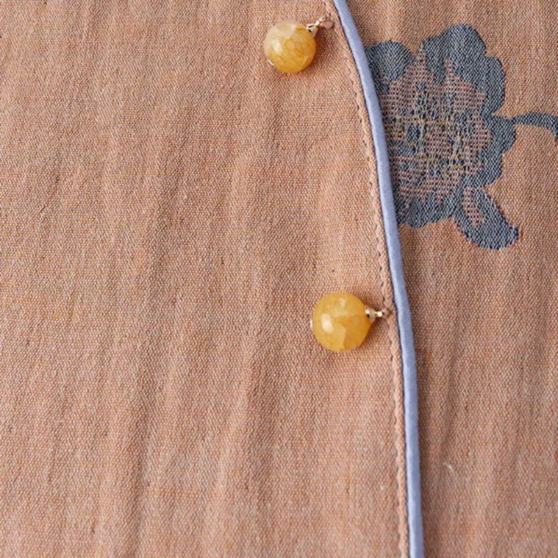 Kurzes Nachthemd aus Jacquard-Baumwolle „Magnolia“