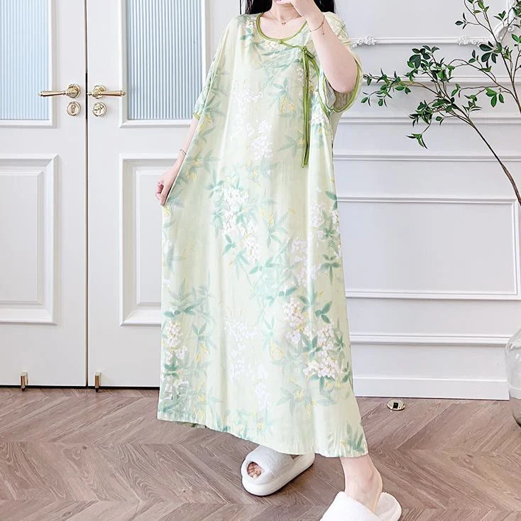 Plus Size Refresh Pastoral Langes Nachthemd