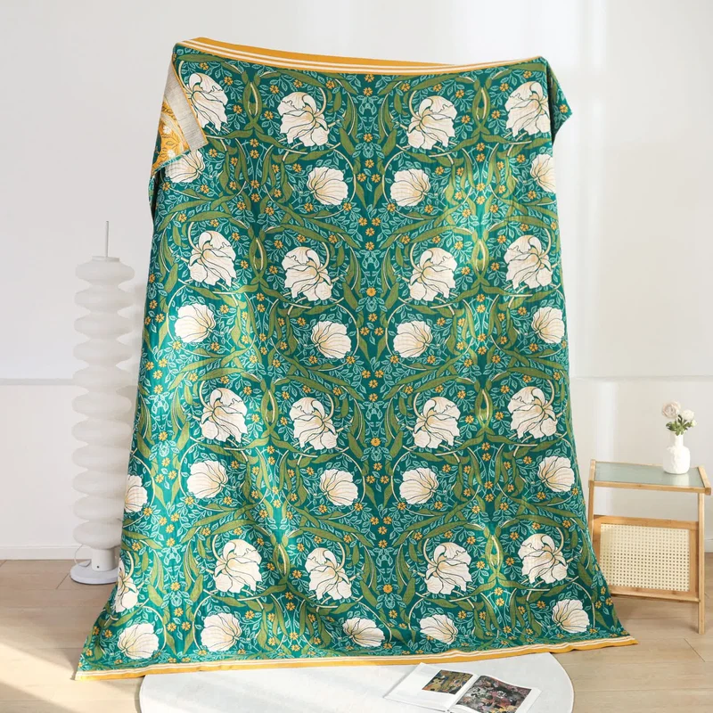 Elegante, weiche Sofadecke aus reiner Baumwolle im pastoralen Stil