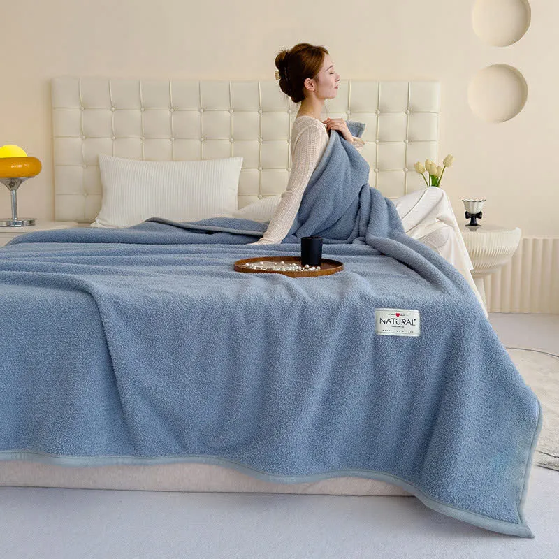 Doppelseitige warme Fleece-Überwurfdecke