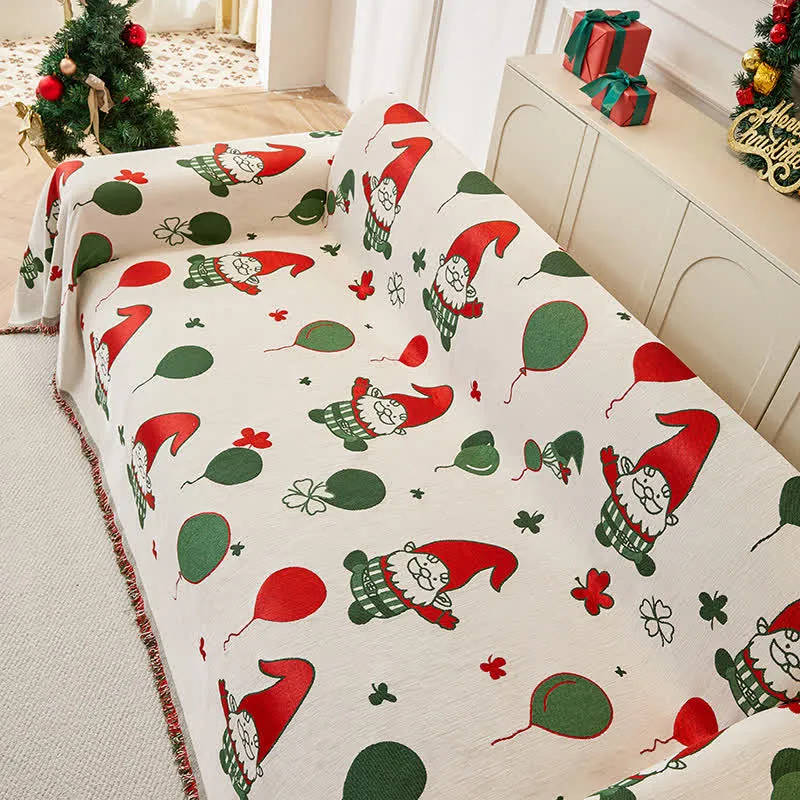 Funktioneller Sofabezug aus Chenille mit Weihnachtsmann-Motiv