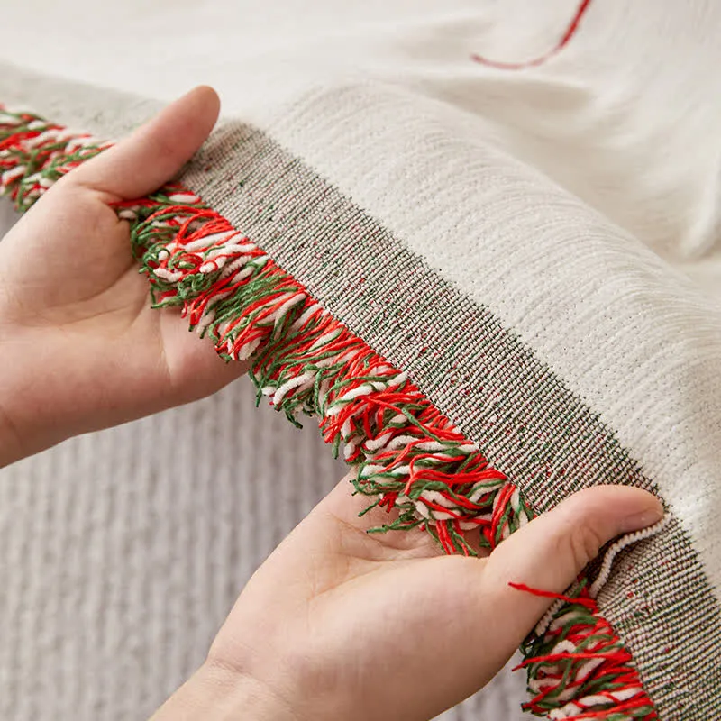 Funktioneller Sofabezug aus Chenille mit Weihnachtsmann-Motiv