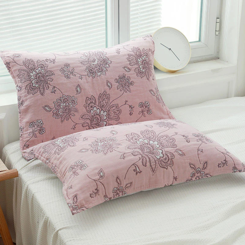 Doppelseitiges Kissenhandtuch aus Baumwolle mit Boho-Blumenmotiv (2 Stück)