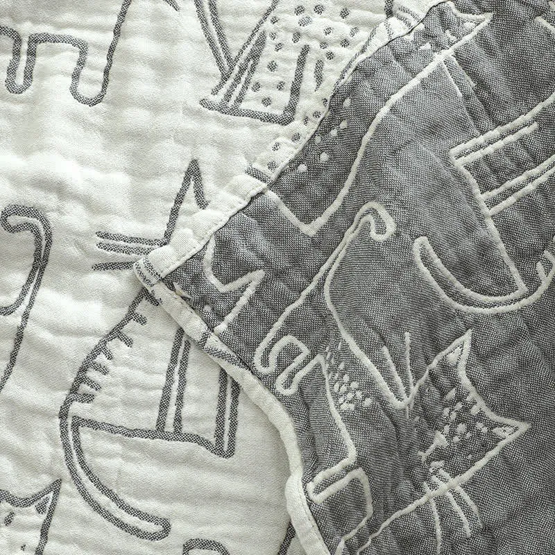Ownkoti Kissen mit Katzen-Aufdruck, Handtuch, Bett, Baumwollkissen, Dekoration (2 Stück)